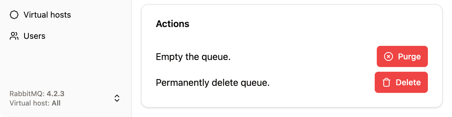 Queue actions on rabbitgui