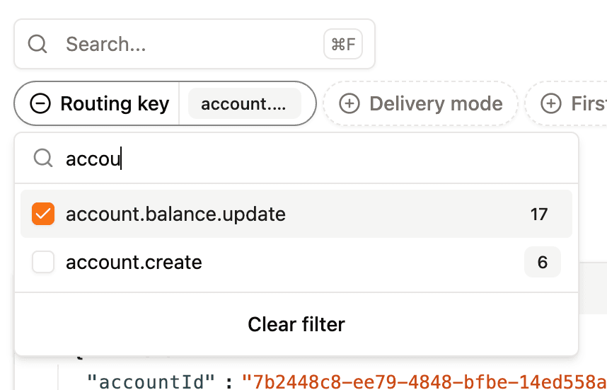 Rabbitgui filter messages