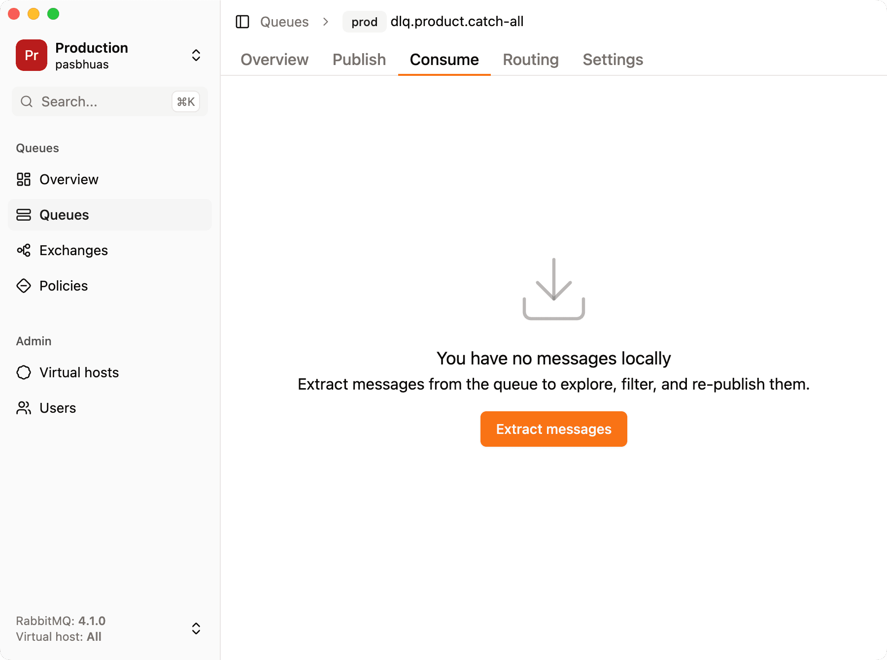 Screenshot consume dead letter queue rabbit mq