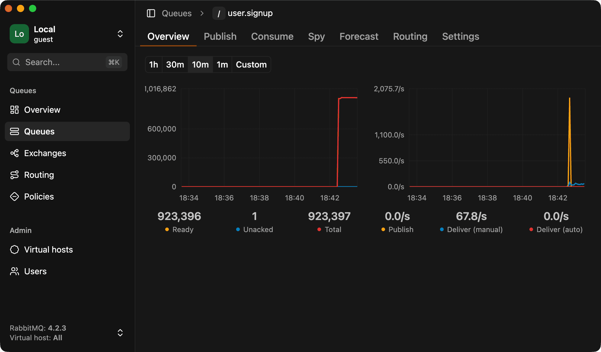 Screenshot of rabbitgui dark theme