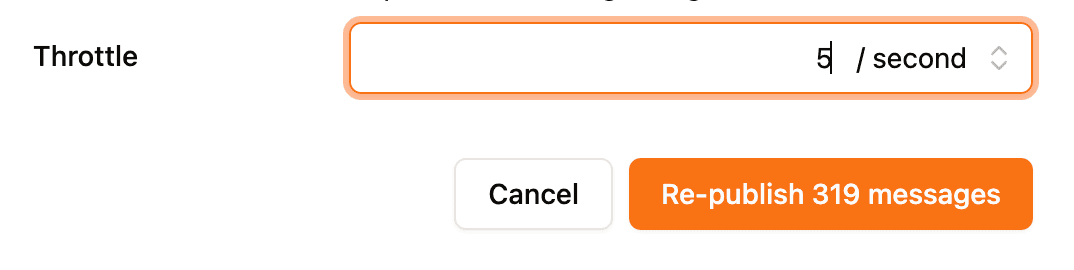 Screenshot throtling messages rabbit mq