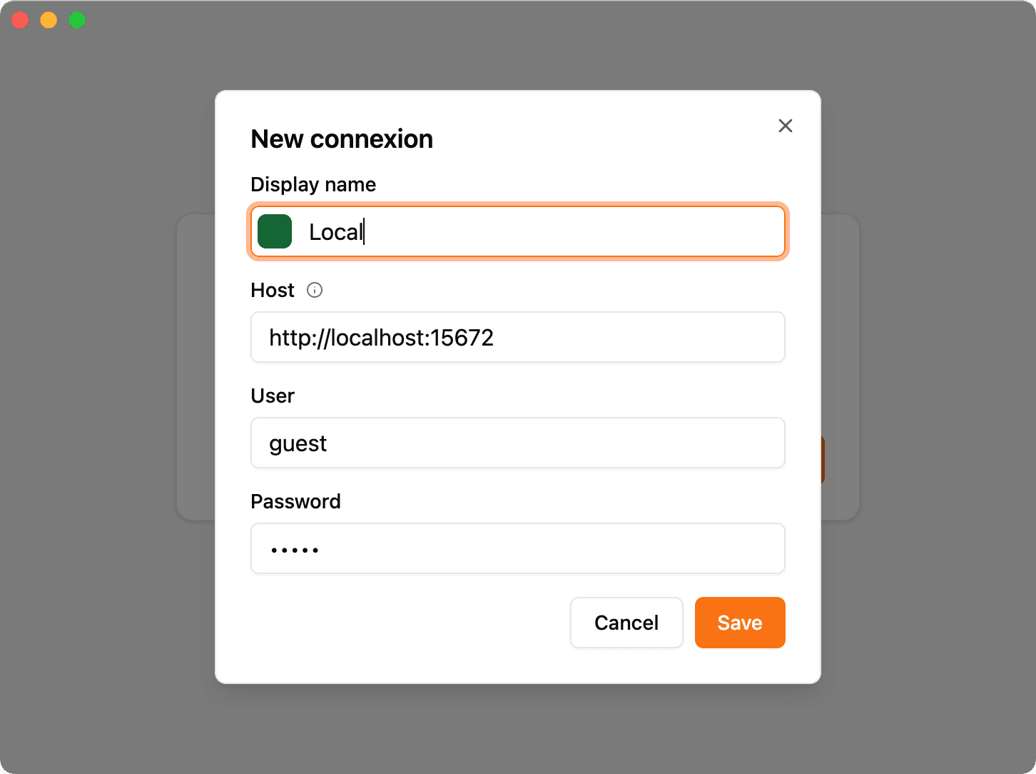 Rabbitgui screenshot new connexion