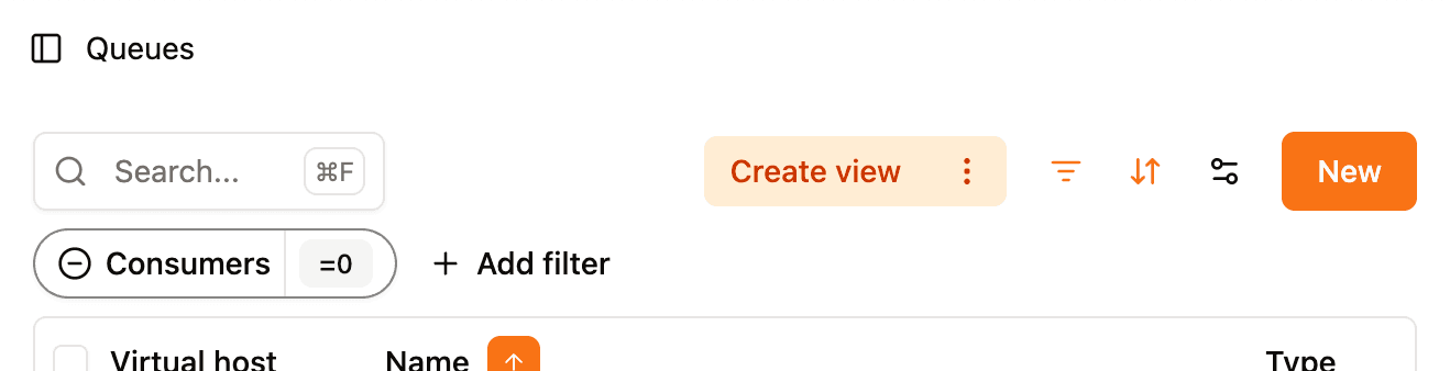 Screenshot of rabbitgui for managing custom views