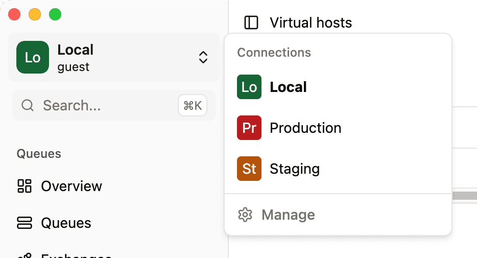 Screenshot rabbitgui switch connexion